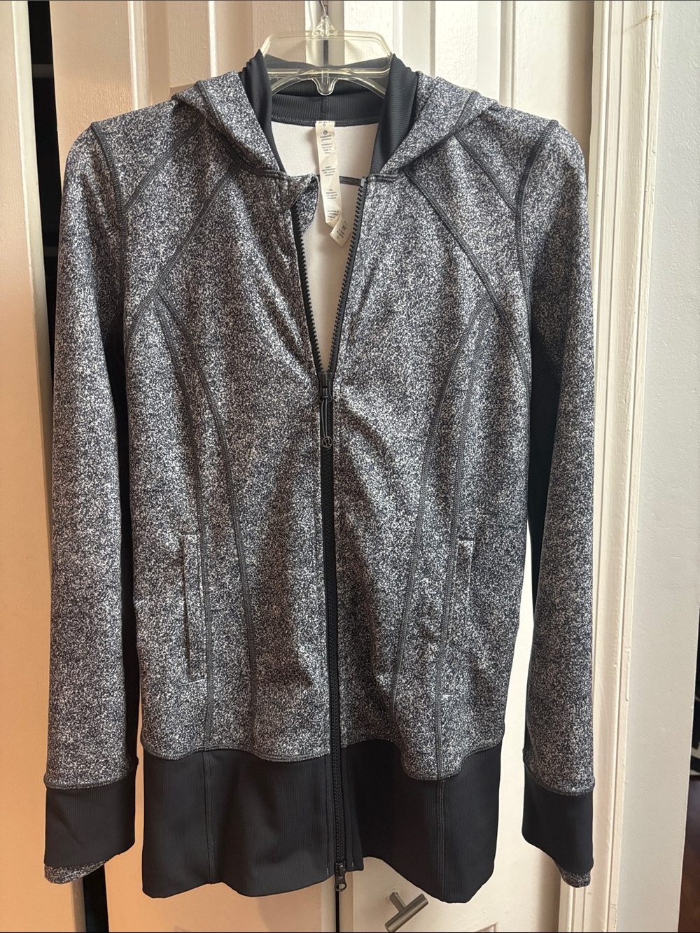 Lululemon Grey and White full zip hoodie pump cover Women's Jacket